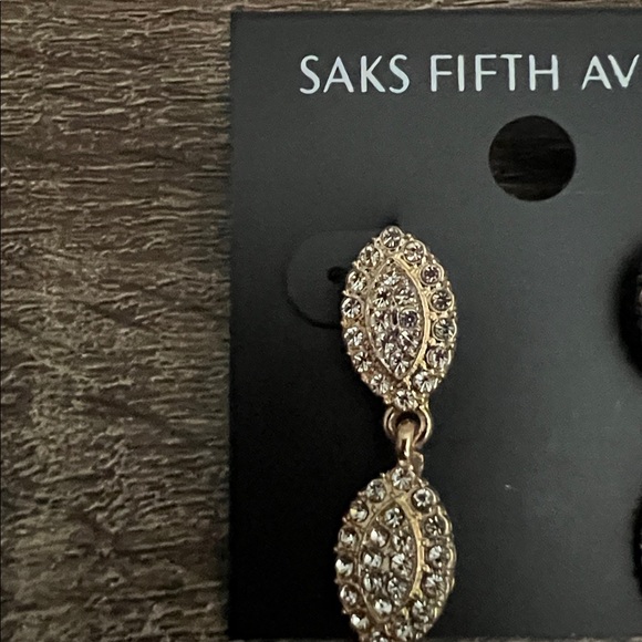 Saks Fifth Avenue Gold and Silver Drop Earrings - Picture 2 of 4